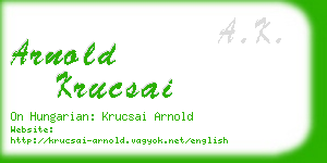 arnold krucsai business card